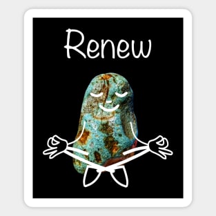 Rockhound Lotus Yoga Pose - Funny RENEW Mental Health Rockhounding Magnet